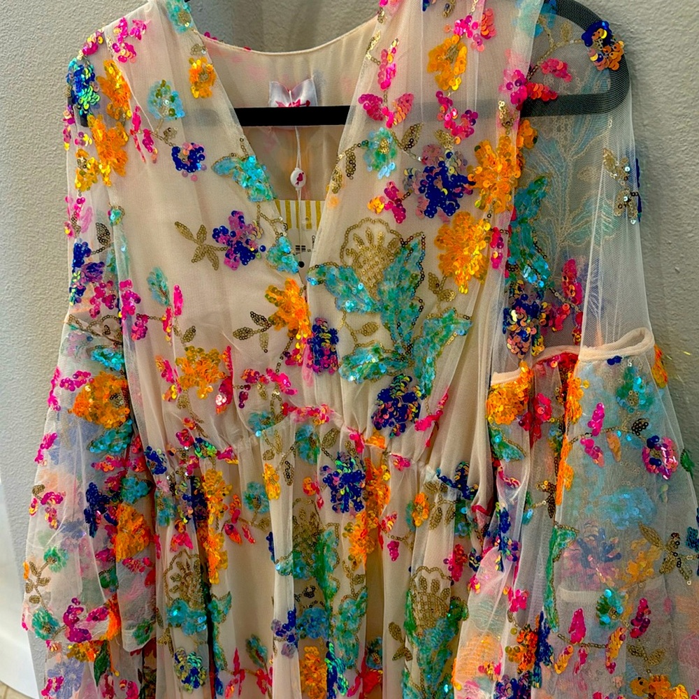 Buddy Love dressy long sleeve dress with sequin detail